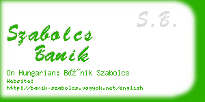 szabolcs banik business card